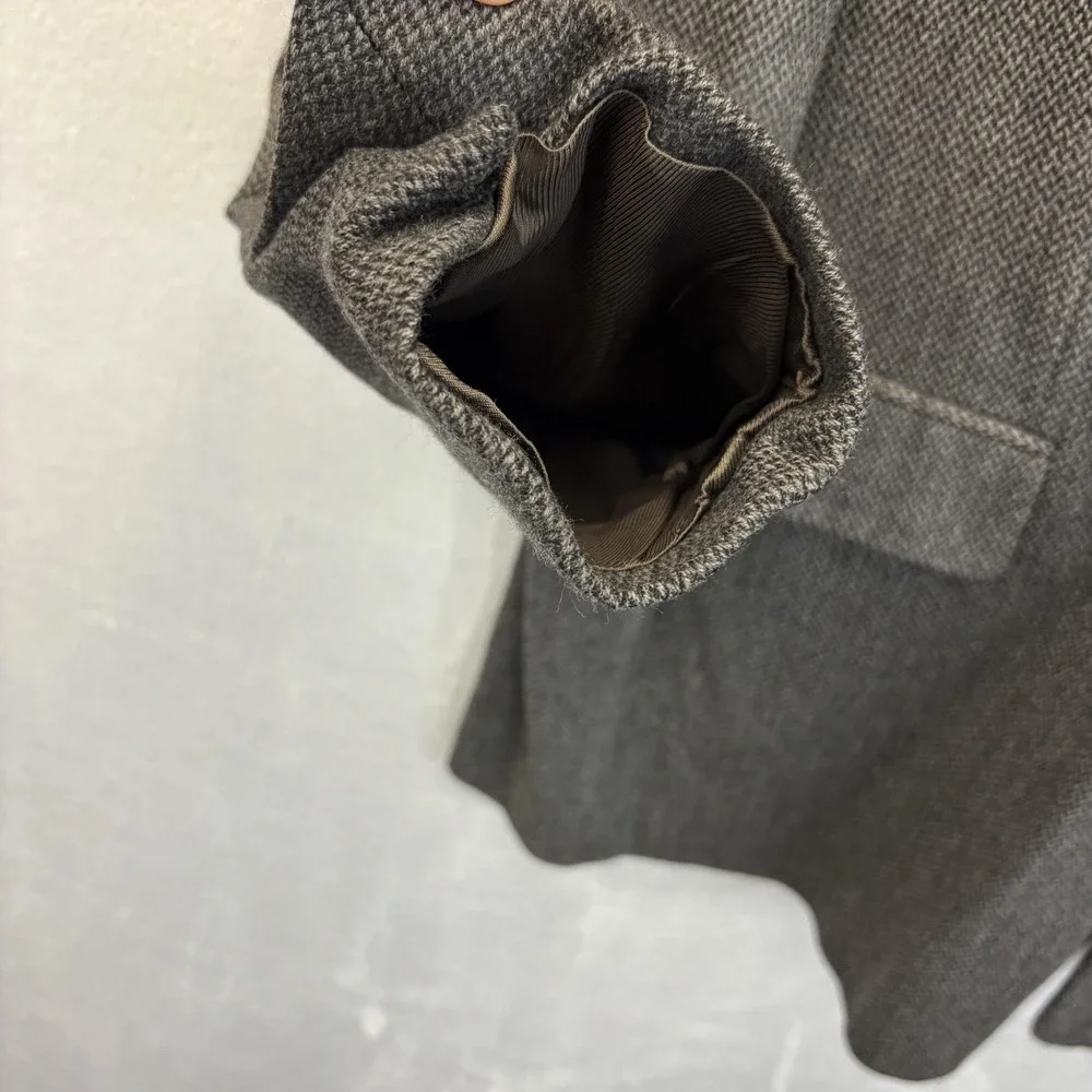 Umberto Rossi 100%‎ Lambswool Herringbone Blazer Mens 46L Gray Sport Coat Jacket